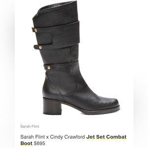 SARAH FLINT Jet Set Combat Boots, made in Italy, size 41, NWOT